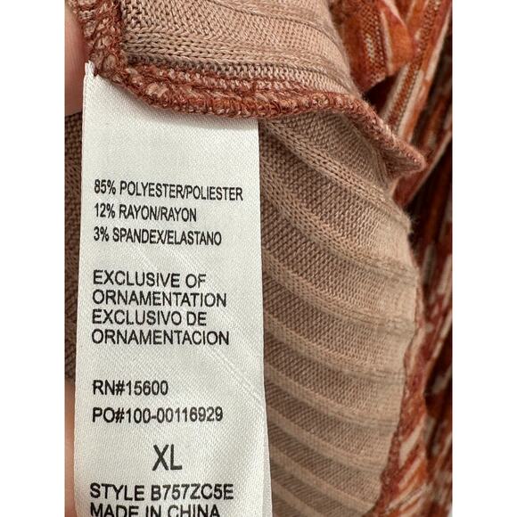 Democracy Cowl Neck Sweater Women XL Orange Rayon Blend Stretch Pullover Fall - Picture 7 of 7